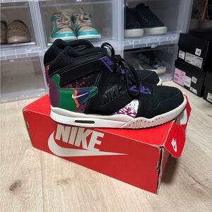 Nike Air Tech Challenge Hybrid Black and Purple Sneakers with Multicolor Accents